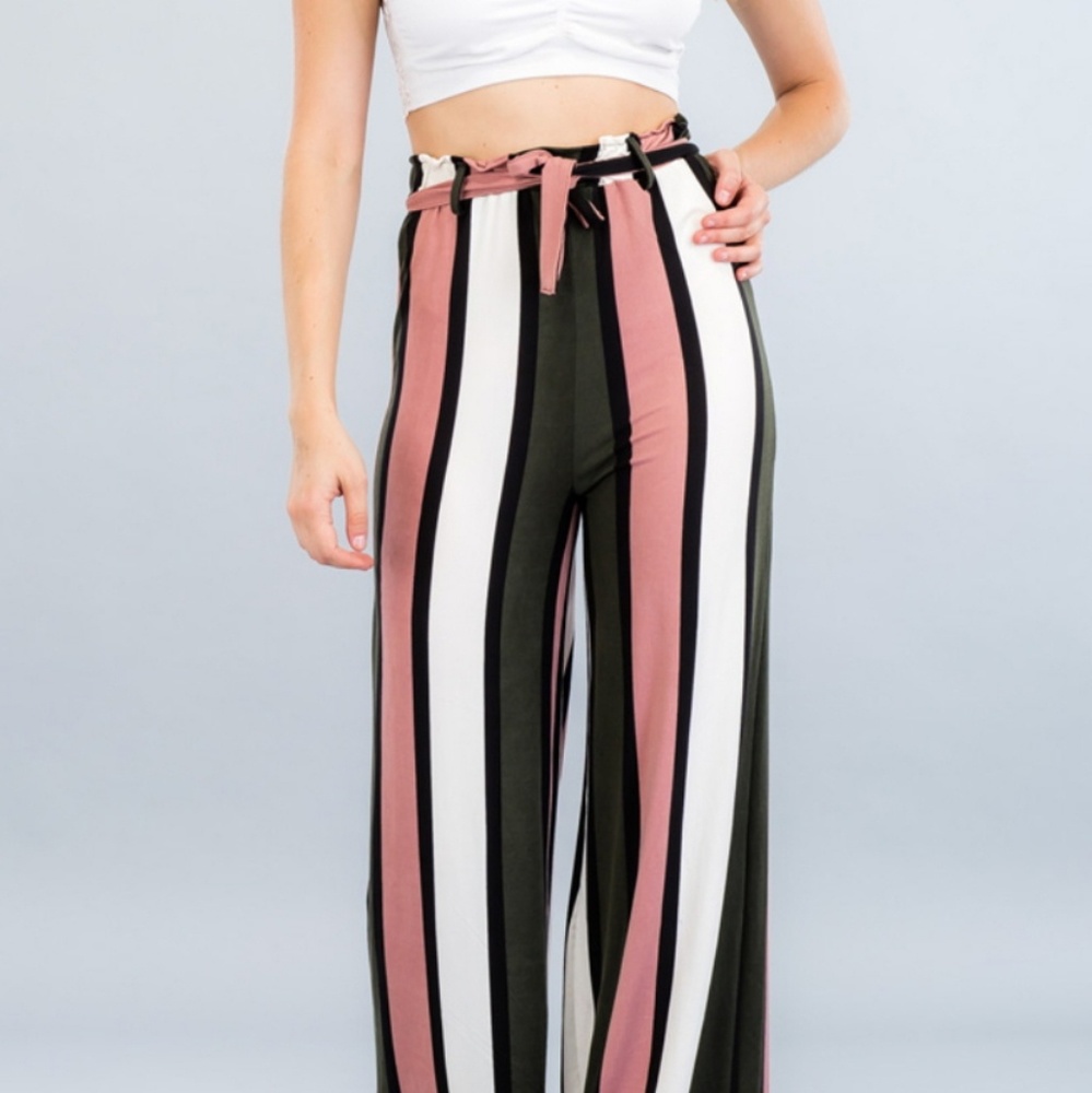 Wide Leg Stripe Pants
